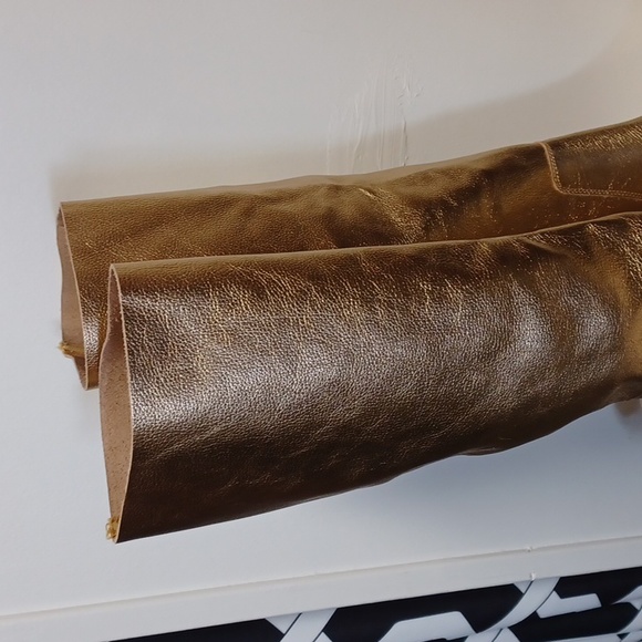 NEW FREE People essential tall slouch boots gold NIB $298 - Picture 4 of 11